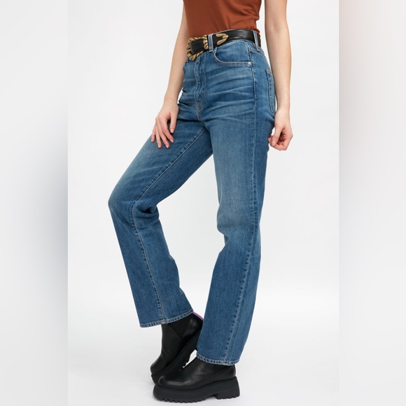 SLVRLAKE Women’s Mid Blue London Straight Jean, Size 26 - Picture 4 of 13